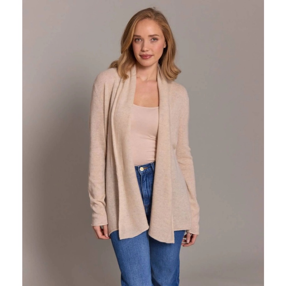100% Cashmere Mini Duster Cardigan - Dune